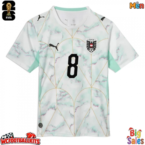 Austria David Alaba #8 Replica Away Stadium Shirt World Cup 2026 Short Sleeve